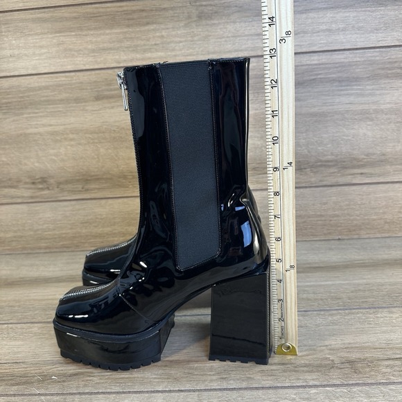 POSTER GIRL Toxic Behavior Platform Chelsea Boots Size 9 Chunky Black Dolls Kill - Picture 14 of 16